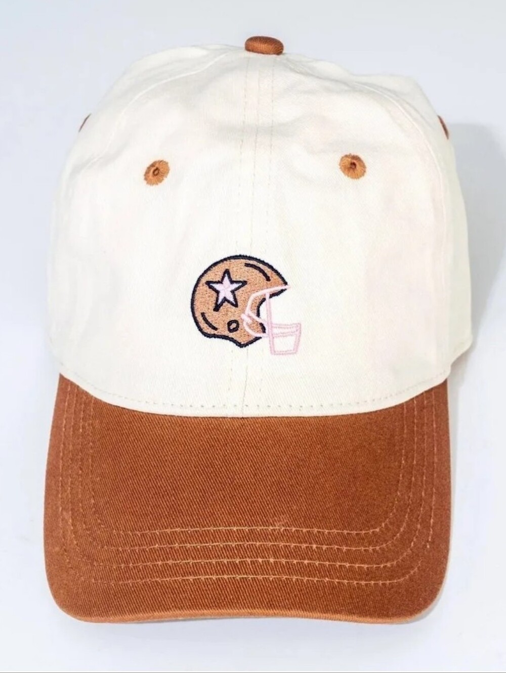 Baseball Cap Embroidered Football Helmet Adjustable New